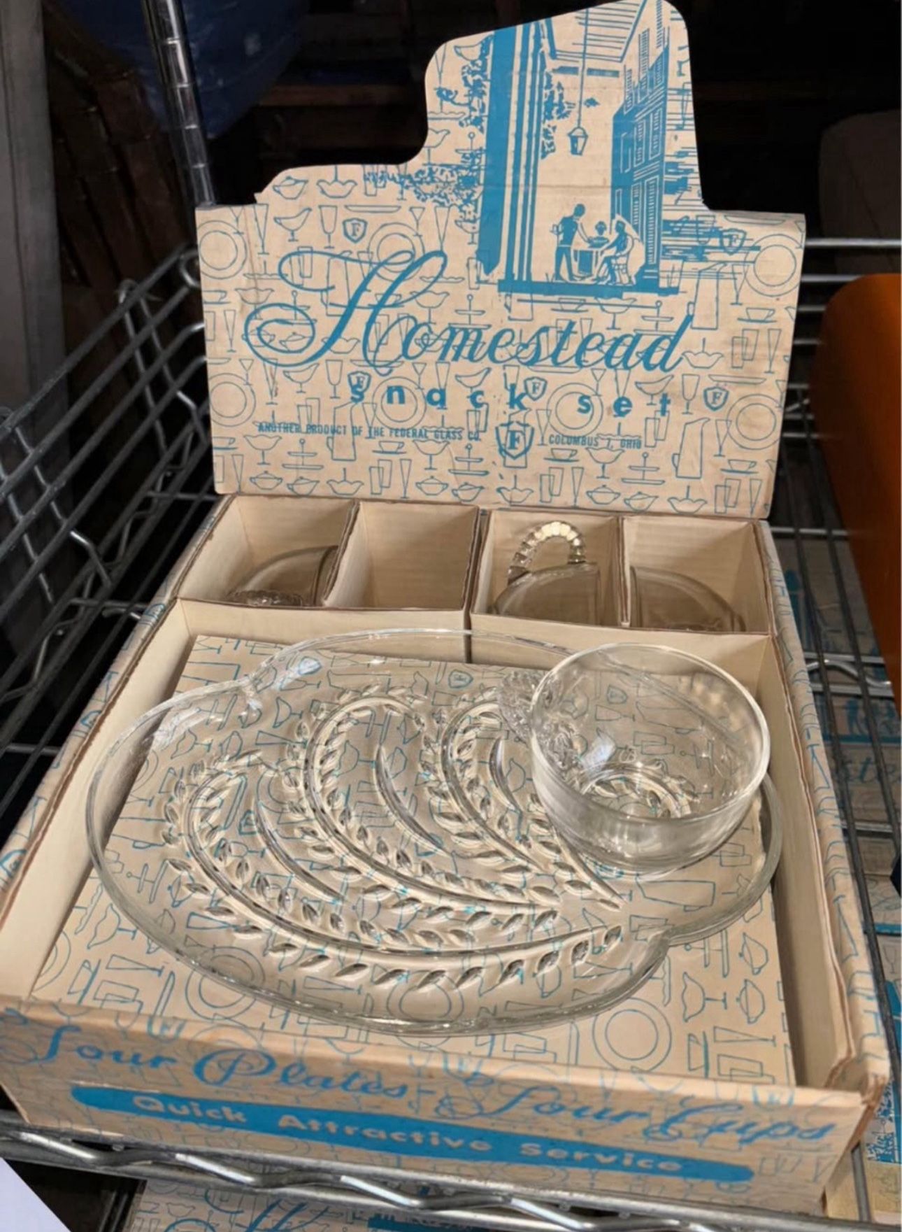 Homestead vintage snack set(s) 4 Cups/4 Plates (x30 Available)