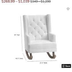 Modern tufted wingback rocking chair