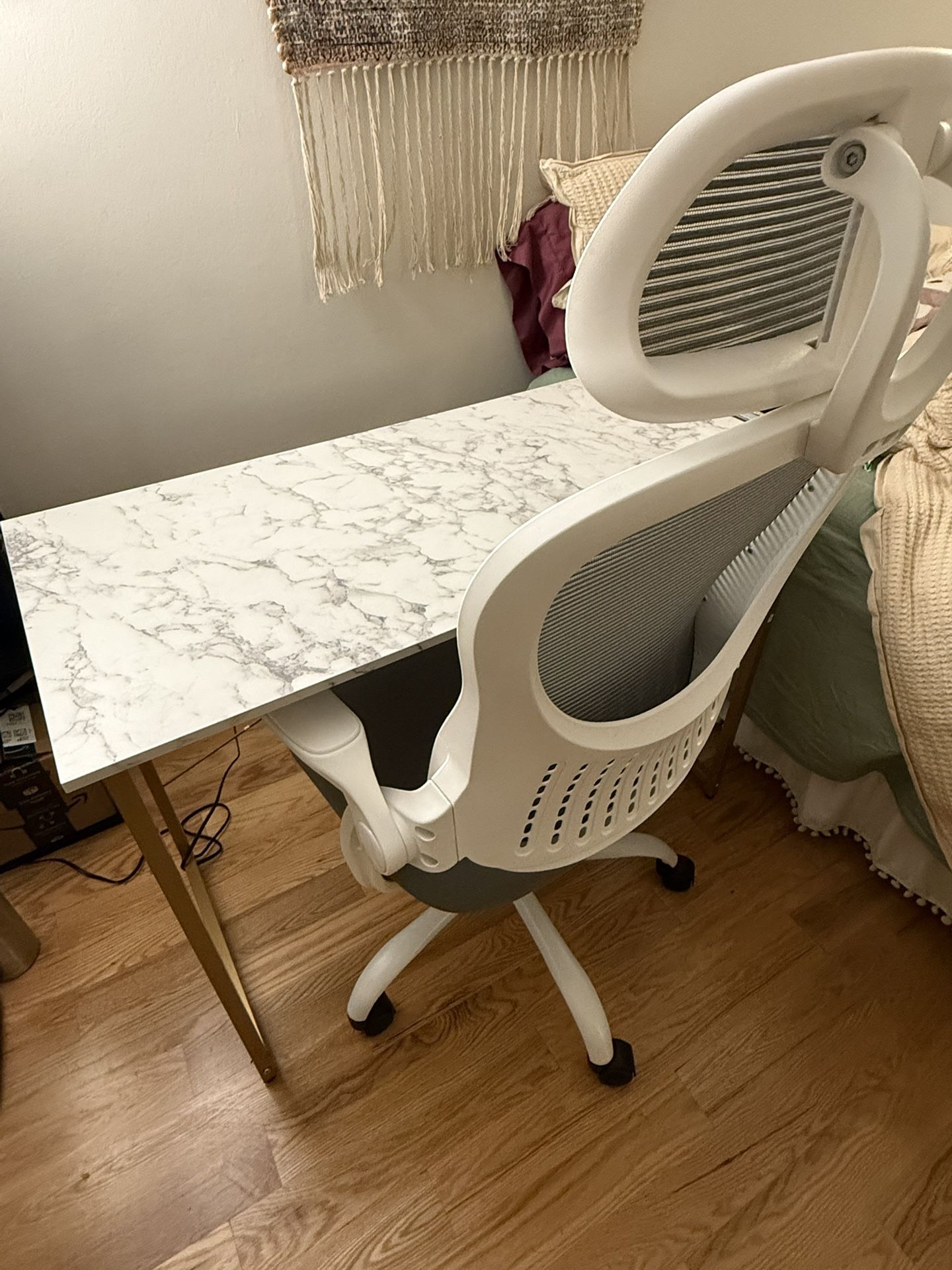 New desk and chair
