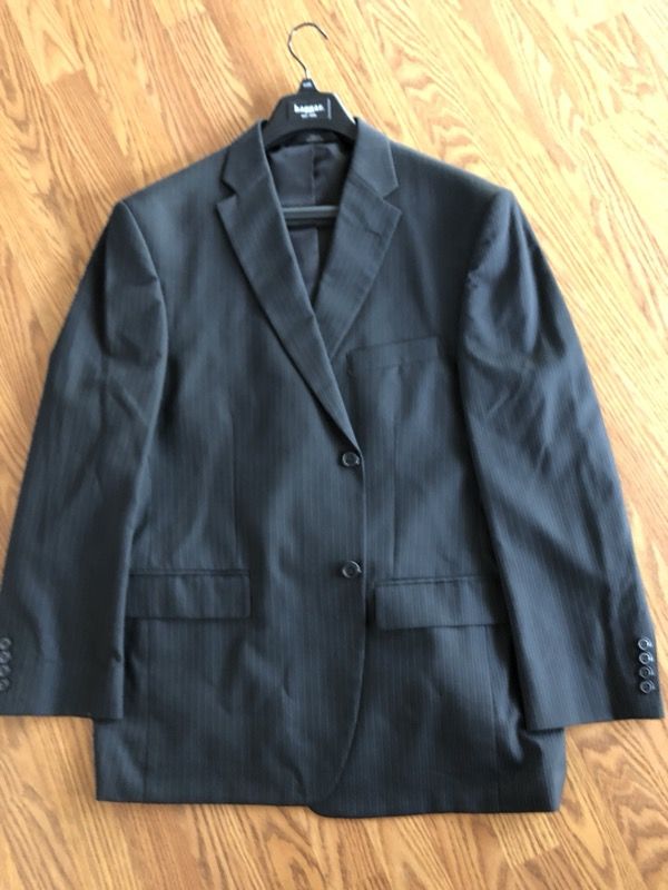 Black pinstripe suit