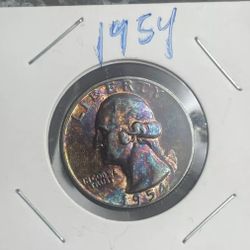 1954 Toned Washington Silver Quarter