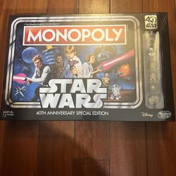 Hasbro Gaming Monopoly Game Star Wars 40th Anniversary Special Edition Sealed