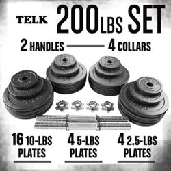 200lb TELK Dumbbells GYM Weightlifting Weights Strength Training - MSRP $367.99+ Tax & Shipping - Space Saver