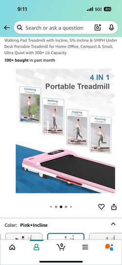 Pink Portable Tredmill