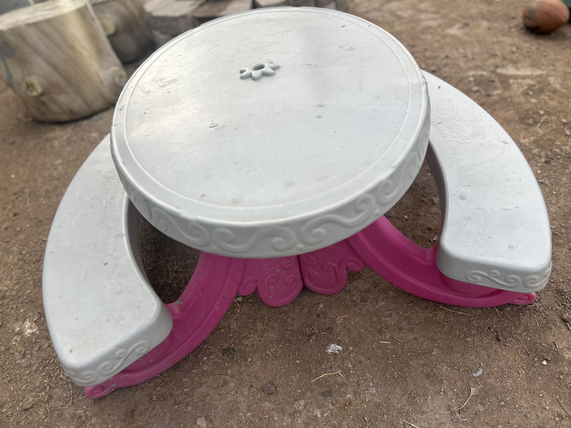 Pink Disney princess bench