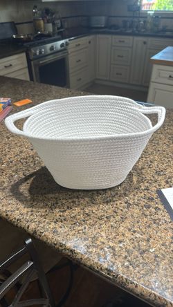 White Cord Basket -