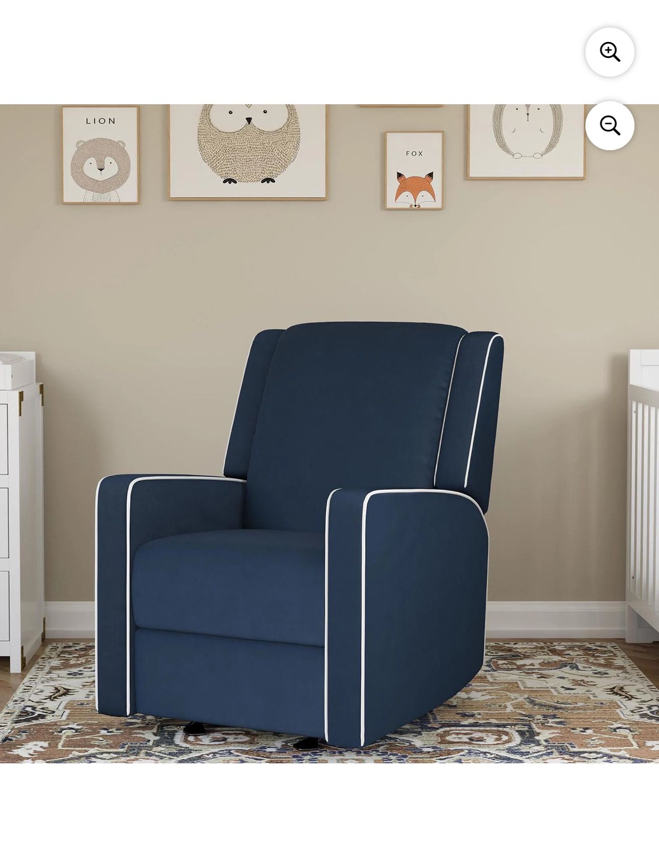 Baby Relax Robyn 2-in-1 Nursery Rocker Recliner, Blue Linen