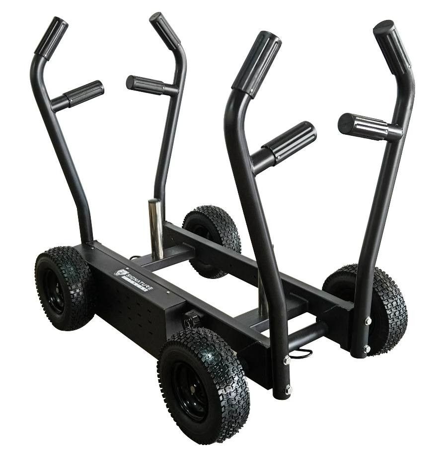 BalanceFrom BF-PS Sisyphos Push Sled - 8 Adjustable Levels of Resistance Plus Plate Loaded Weight Resistance, Black
