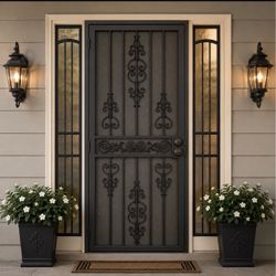 Black Steel Surface Mount Outswing Security Door 36 in. x 80 in