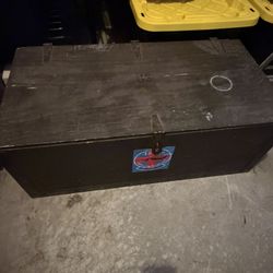 US Army foot locker wood storage box trunk