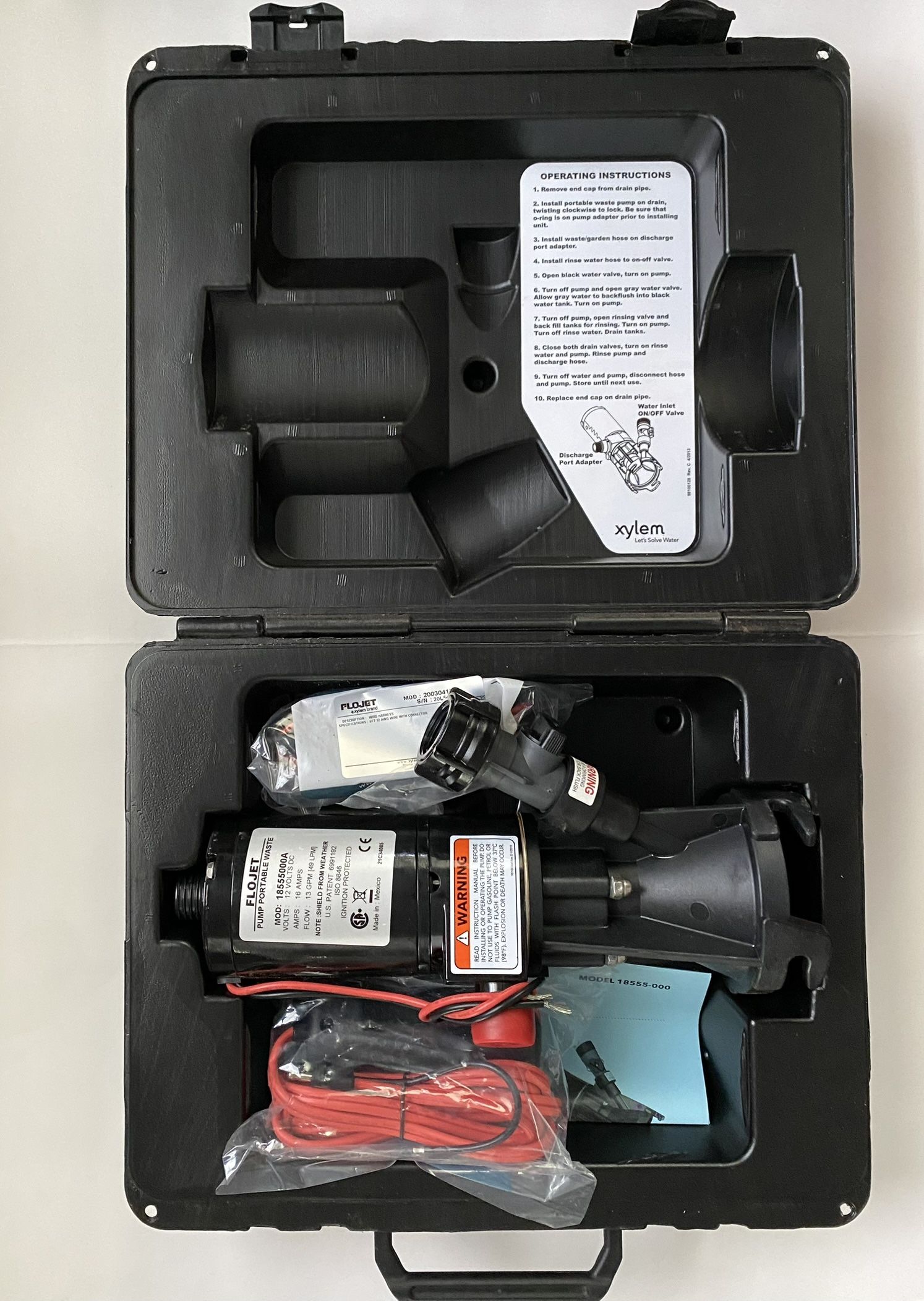 Flojet Portable RV Waste Pump Self Priming Macerator New