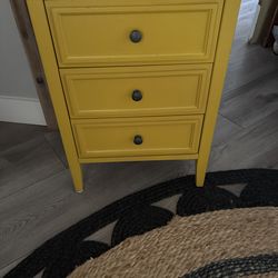 Yellow 3 drawer side table