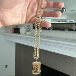 22K Gold Chain With San Judas Pendant 