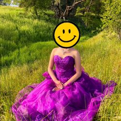 Purple Formal Dress – Quinceañera / Prom / Bridesmaid – Size 8