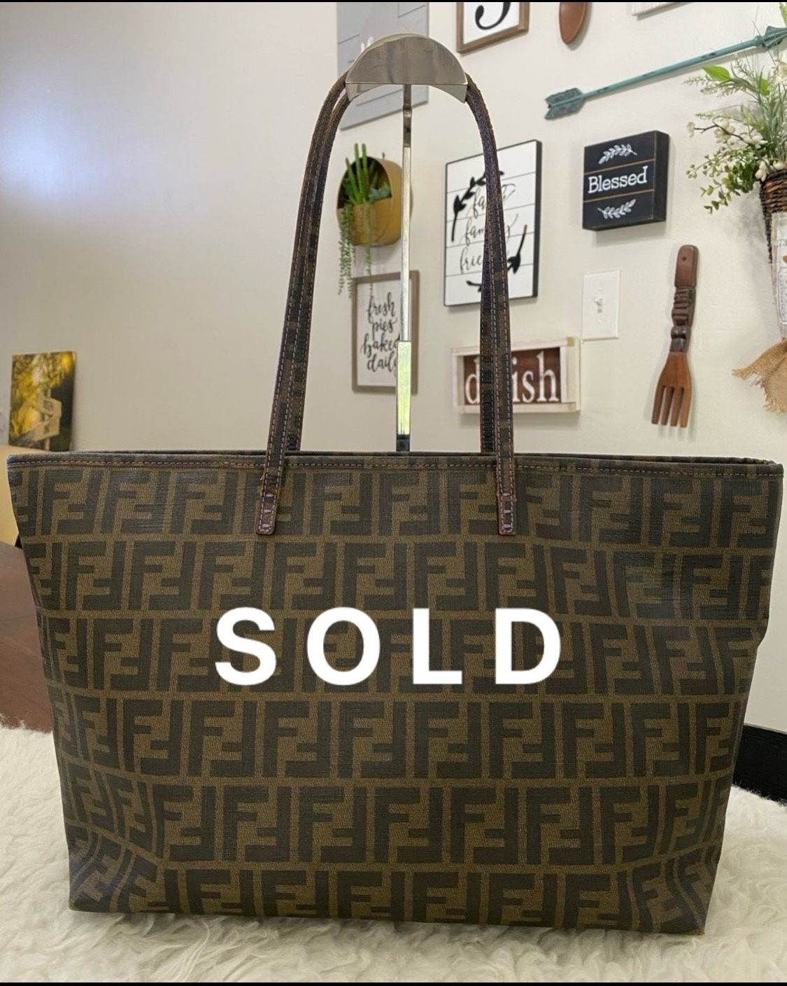 SOLD‼️Fendi Roll Tote Zucca Coated Canvas Large