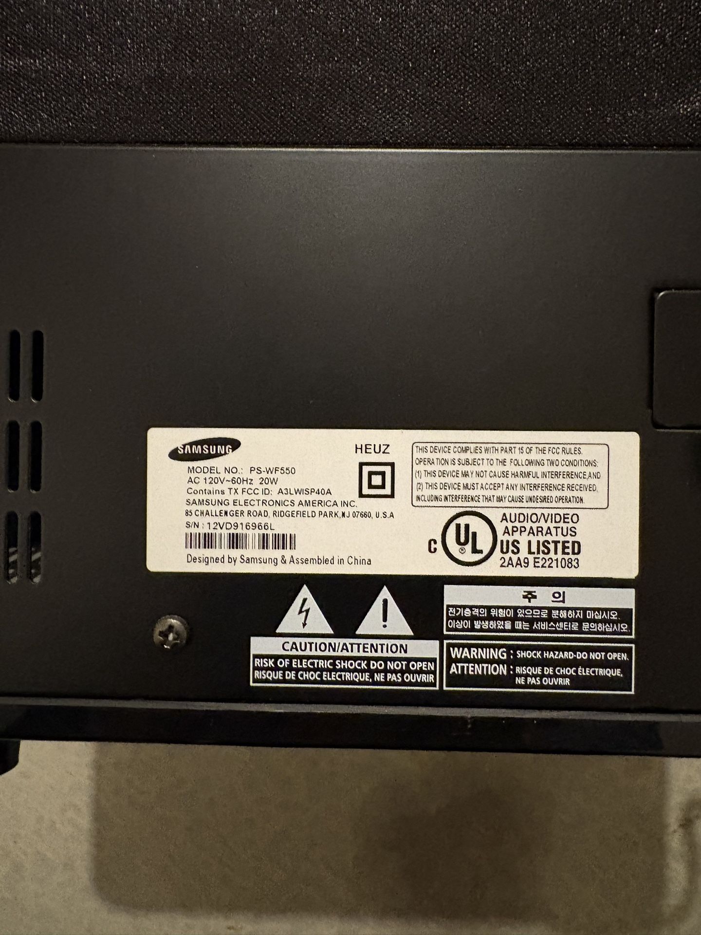 Panasonic Subwoofer Ps Wf550