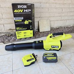 RYOBI 40V HP BrushlessWhisper Series Leaf Blower KIT 800CFM