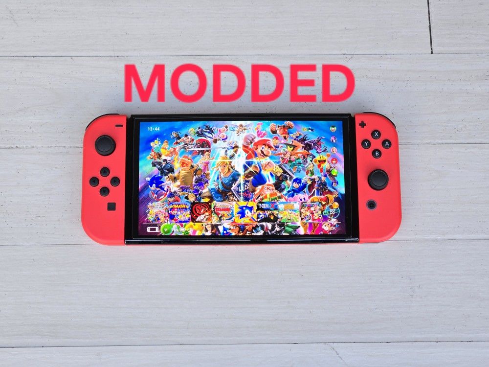 Nintendo Switch OLED RED MARIO WITH 200+ GAMES PRE-INSTALLED