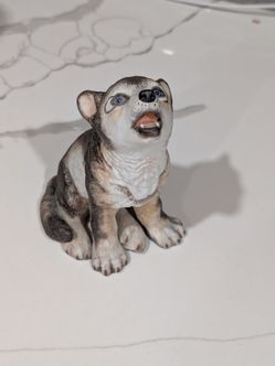 Vintage 1992 Lenox Gray Wolf Pup - Smithsonian Porcelain Figurine
