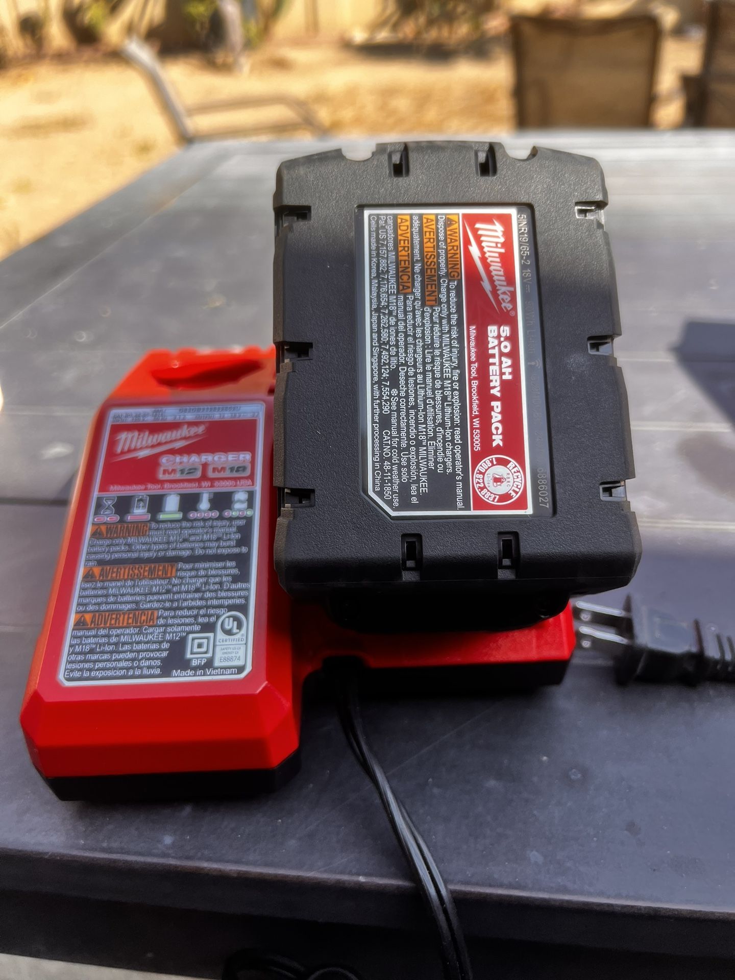 M18 Milwaukee 5.0 Battery W/Charger