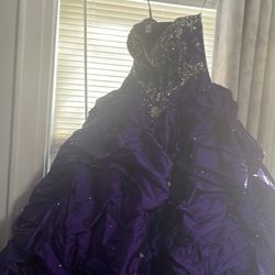 MoriLee Couture Sweet  16 dress in size 5/6, featuring its purple gown