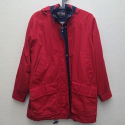 VNTG Pacific Trail Jacket. Mens Size Medium, Red w/ Navy Blue Lining