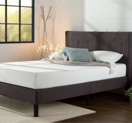 Upholstered Platform Bed Frame - No Box Needed