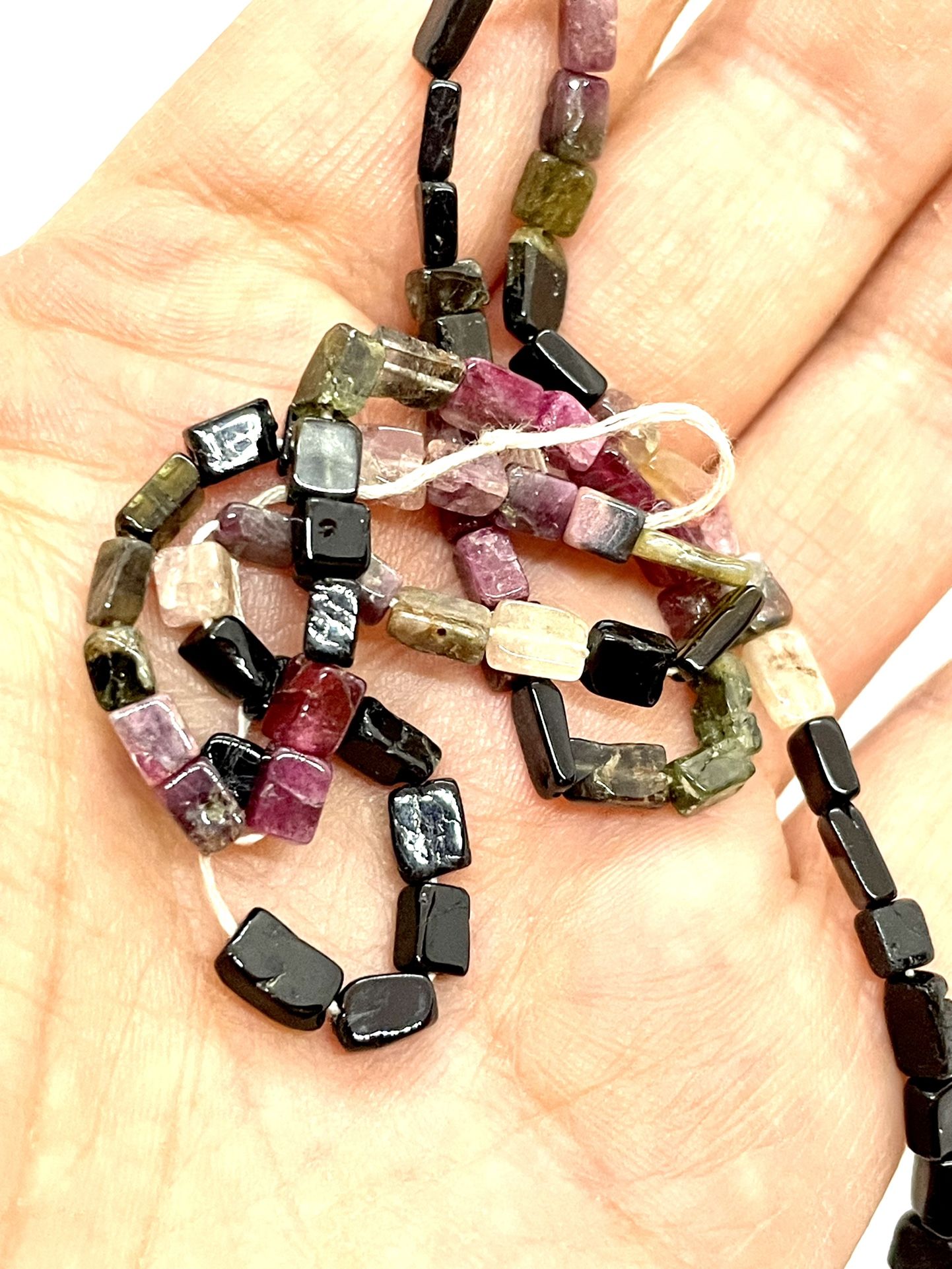 Strand Of Cubed Tourmaline Beads