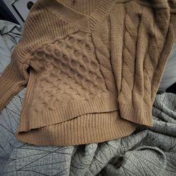 Short Brown Knit Sweater
