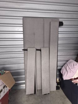 Grey upholstered bed frame