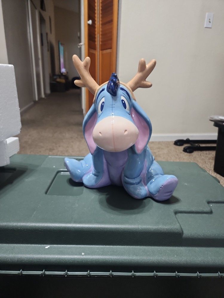 Vintage Super Rare Disney Store Eeyore Reindeer Cookie Jar Winnie The Pooh