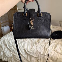 Yves Saint Laurent YSL Cabas Croc Tophandle Shoulder Bag