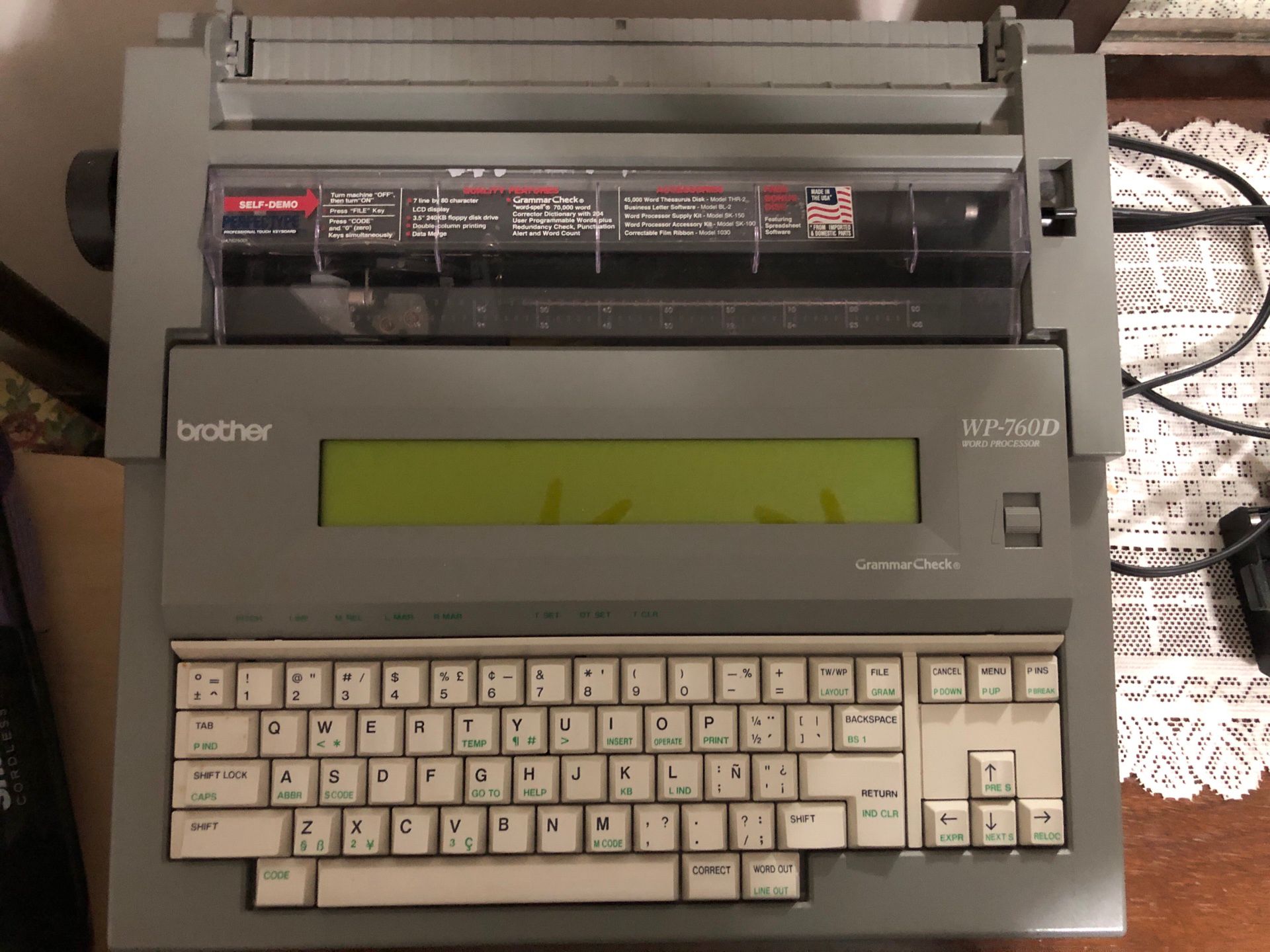 Brother Word Processor/Typewriter WP-760D Plus