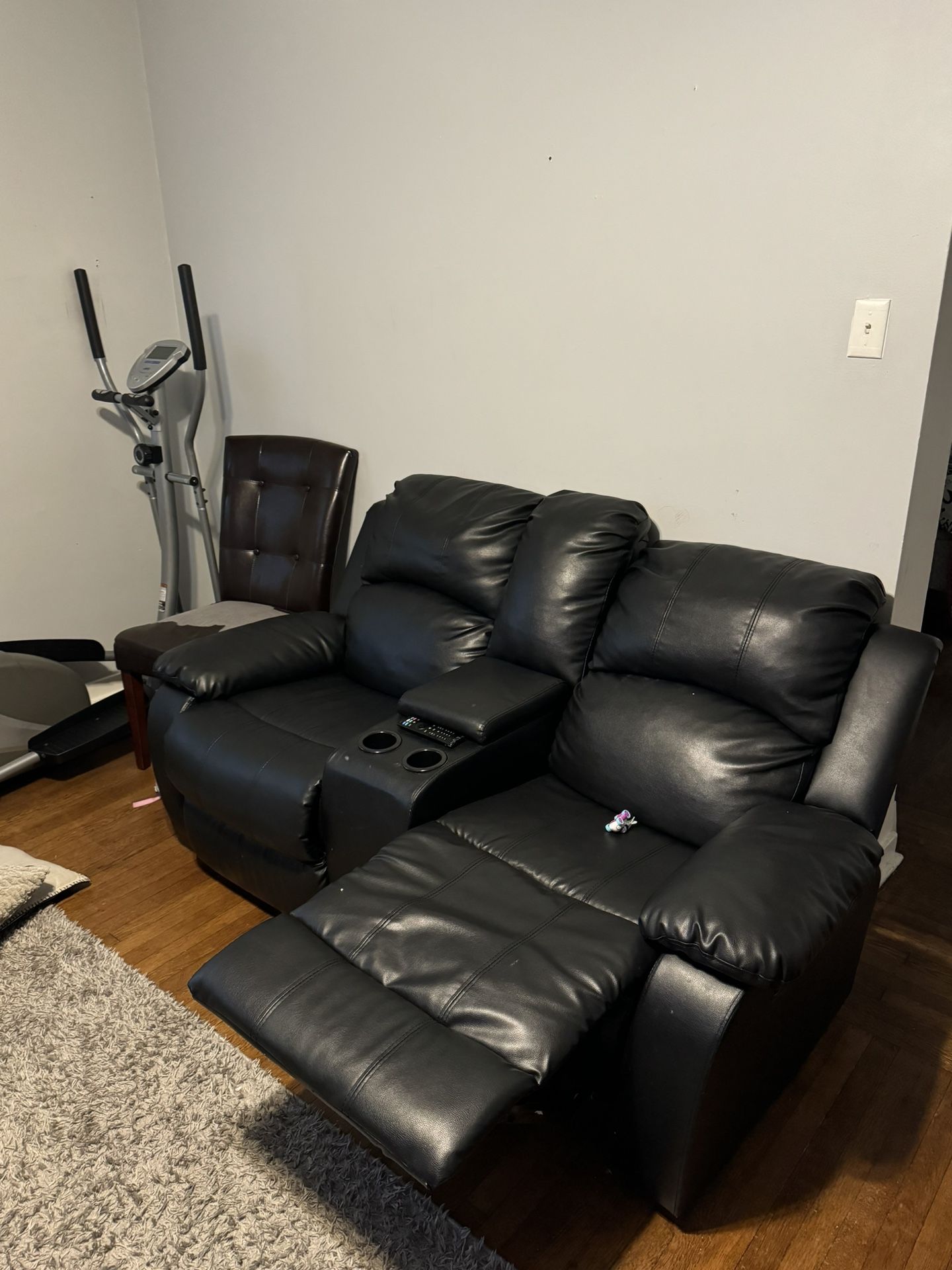 two black armchairs