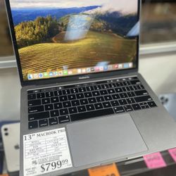 CLOSEOUT APPLE SALE 13" MACBOOK PRO RETINA TOUCH BAR 1.4 I5 16GB RAM 256SSD 2019
