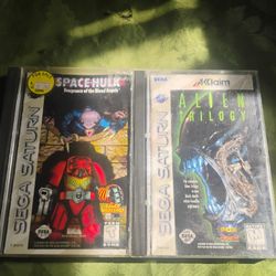 Trade Sega Saturn Games Alien Trilogy And Space Hulk Vengeance Of The Blood Angels 