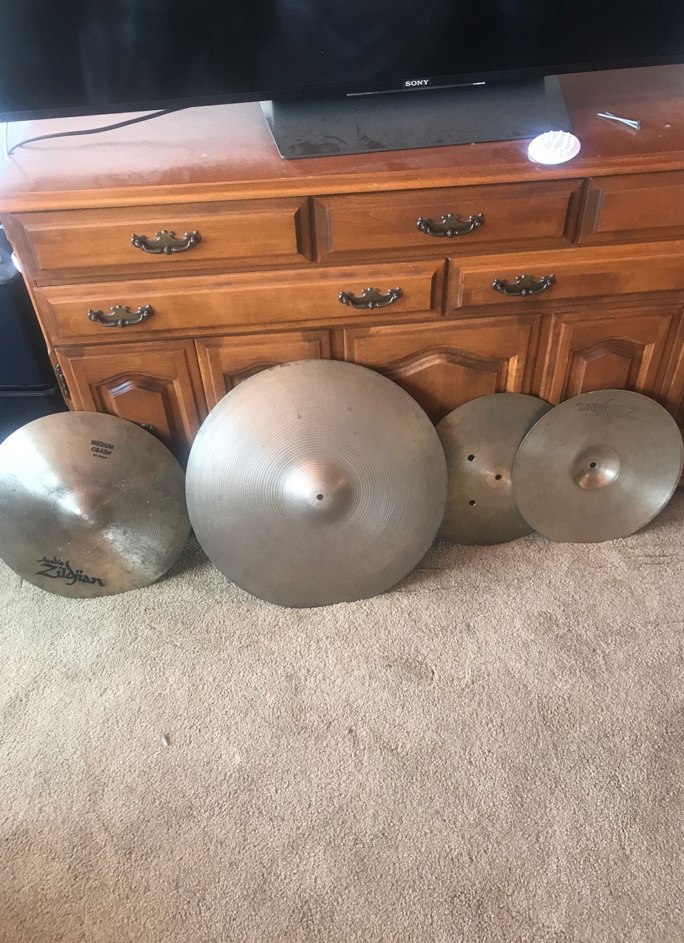 Set of Zildjian cymbals