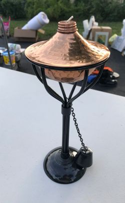 Table Torch cooper with black metal NEW
