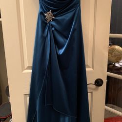 Strapless Teal Holiday/Prom Dress