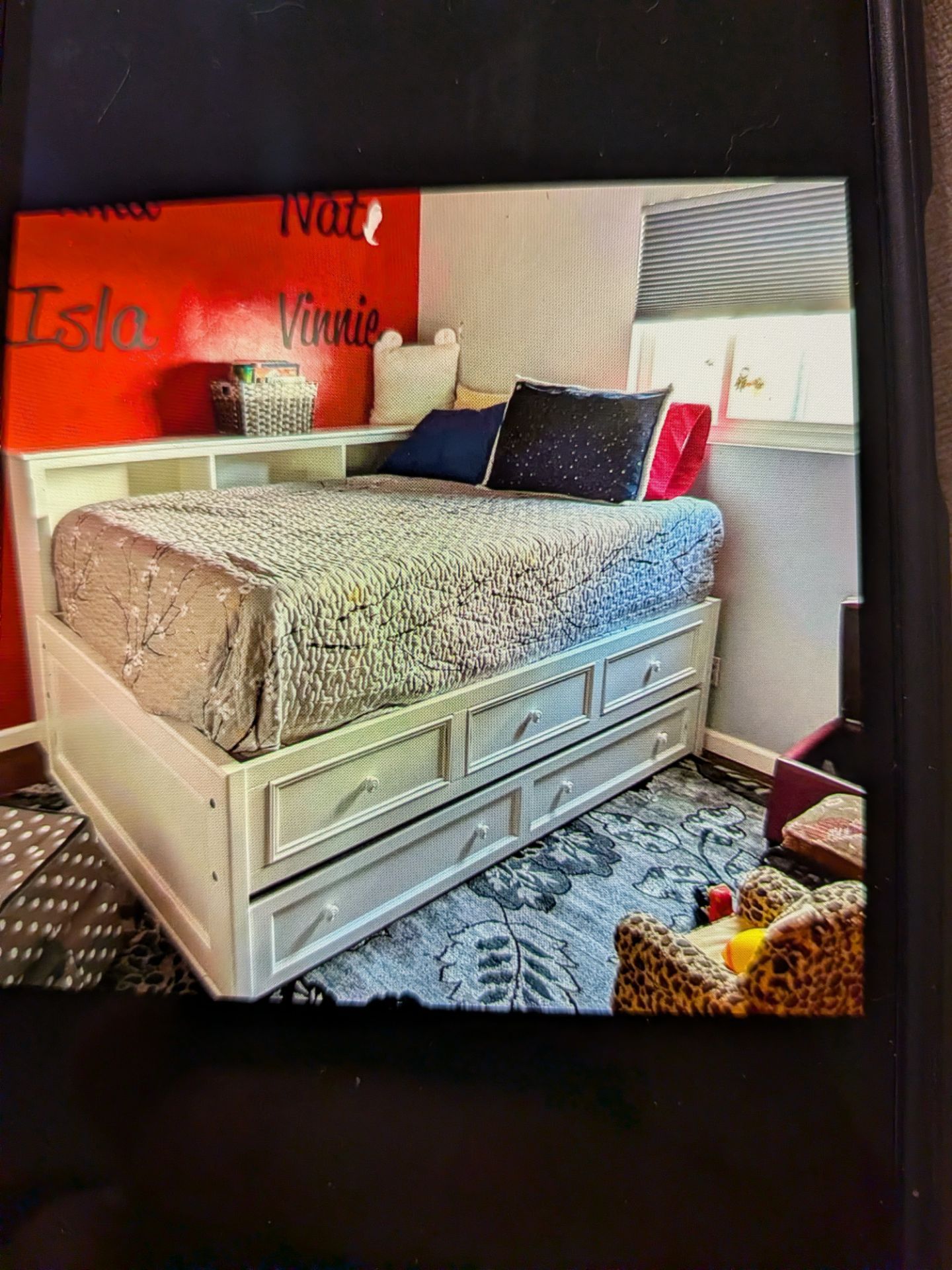 ALL WOOD ! Full size captain bed with drawers