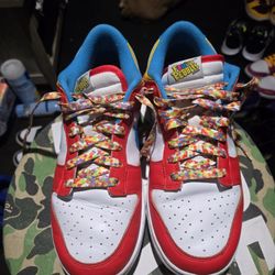Nike Dunk Low QS LeBron James Fruity Pebbles Sneaker, DH8009-600  Men's Size 8 Women's Size 9.5 Like New Condition With Box 