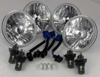 5.75" Round LED Headlight Conversion Kit (4-Pack) for Classic Chevy & GMC Trucks