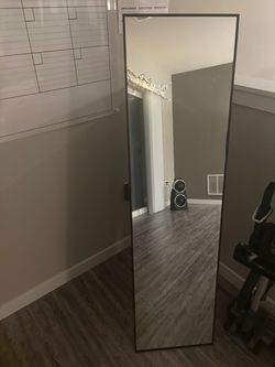 Full Length Floor Mirror Thin Black Frame