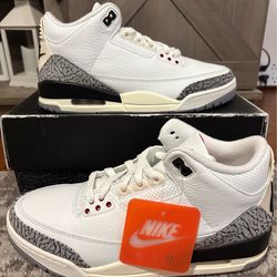 Nike Air Jordan Retro  3 “White Cement” Reimagined- Size 9.5