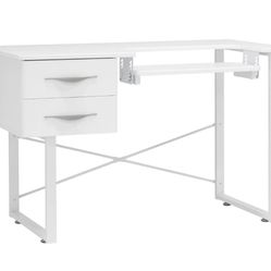Studio designs , White Pro Line Craft, Sewing, and Office Desk with 2 Drawers