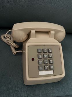 Vintage 1988 Western Electric Bell 2500 DMG Desk Telephone Push Button Beige
