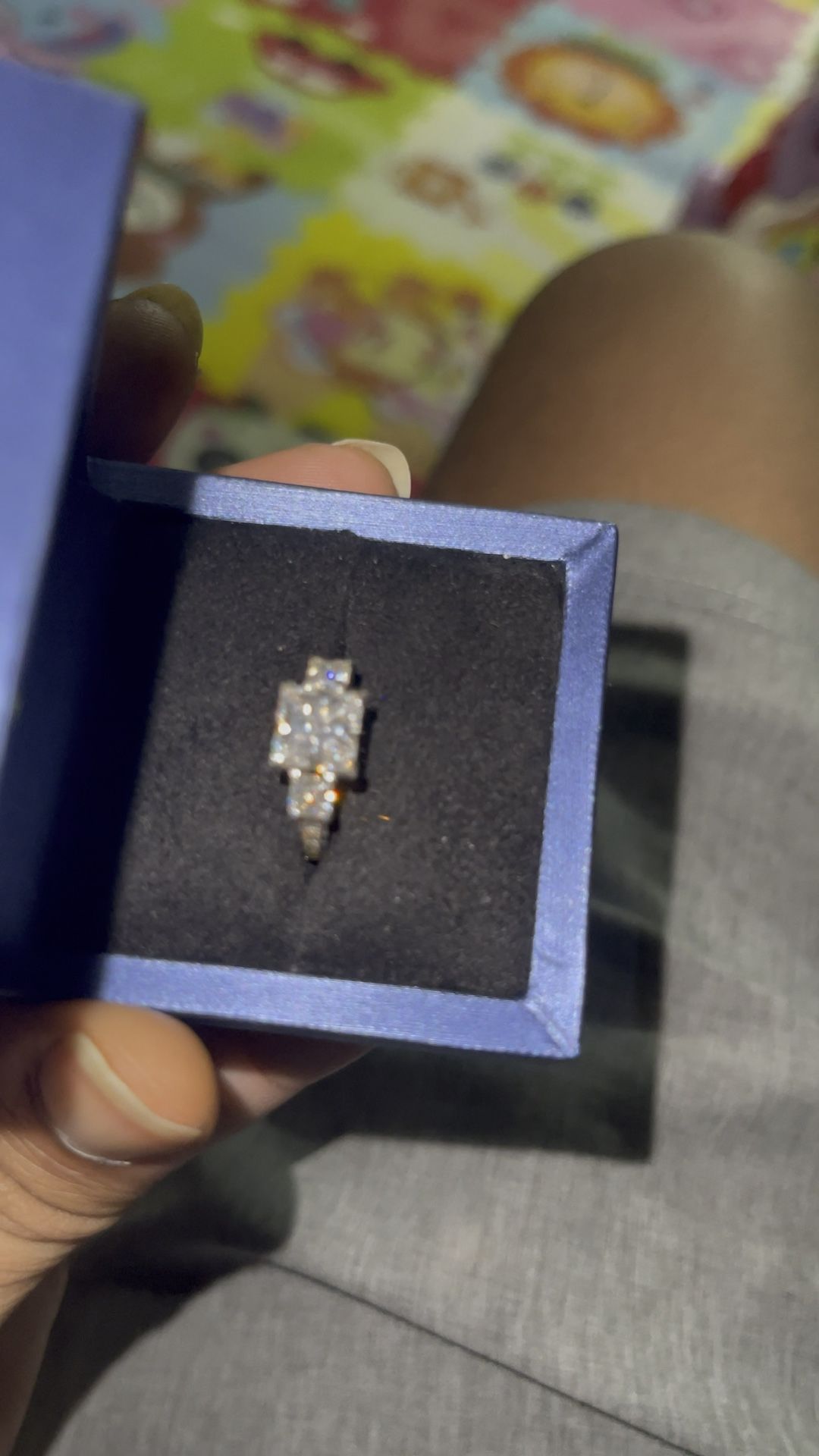 1.5 CT Three Stone Style Genuine Moissanite
