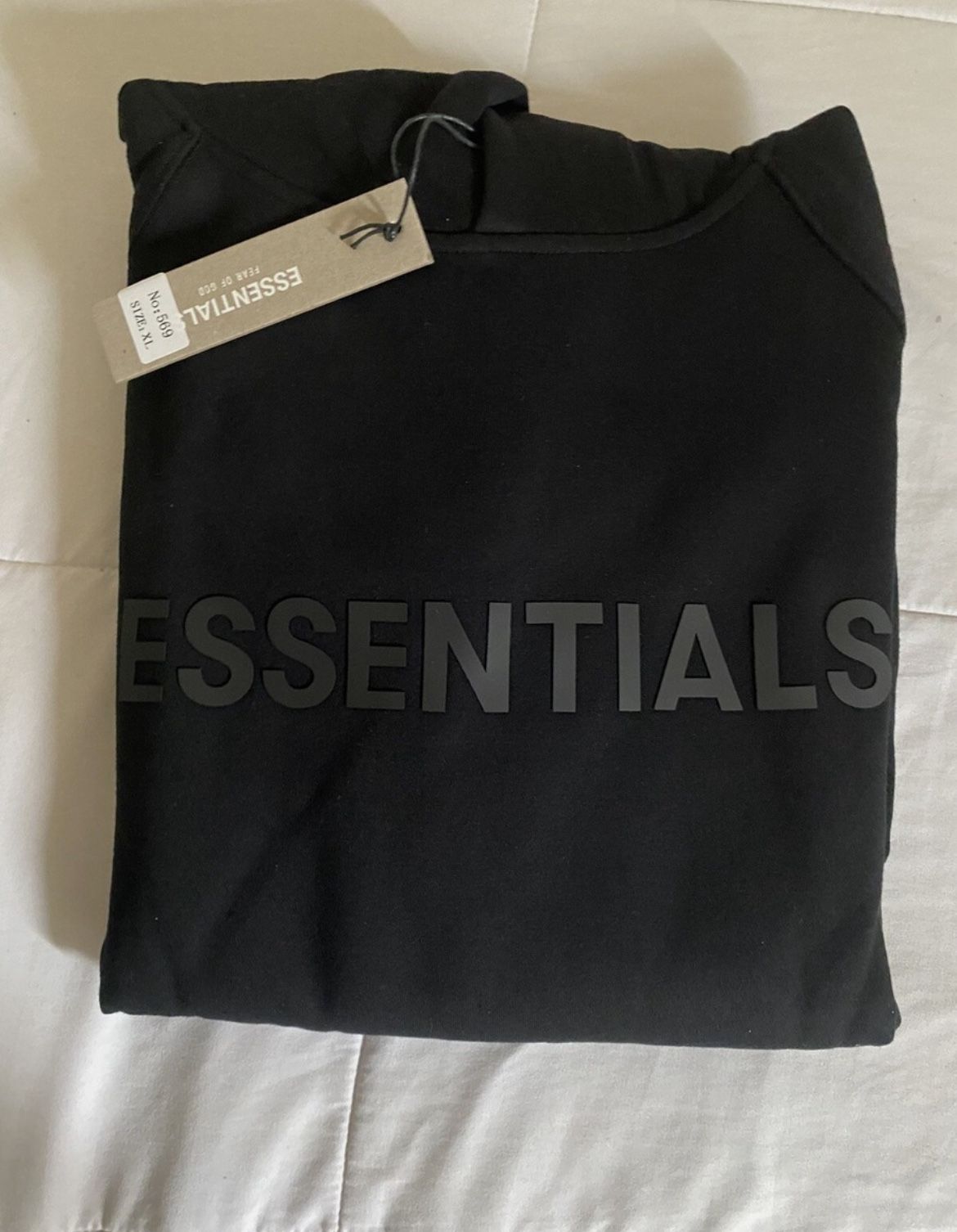 essentials hoodie black