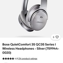 Bose QuietComfort 35 QC35 Series I Wireless Headphones - Silver 