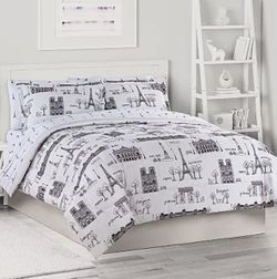 New King Size Comfy 11-Piece Reversible Paris Comforter Set 